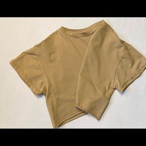 cropped tan tee shirt